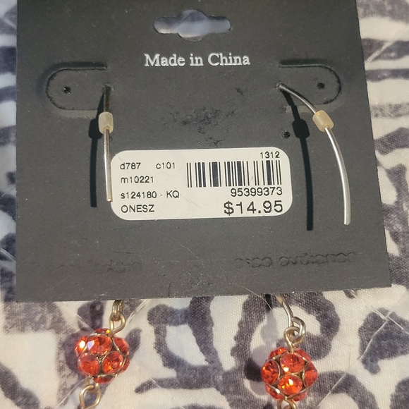 NWT Lane Bryant orange earrings with crystals - Picture 4 of 6